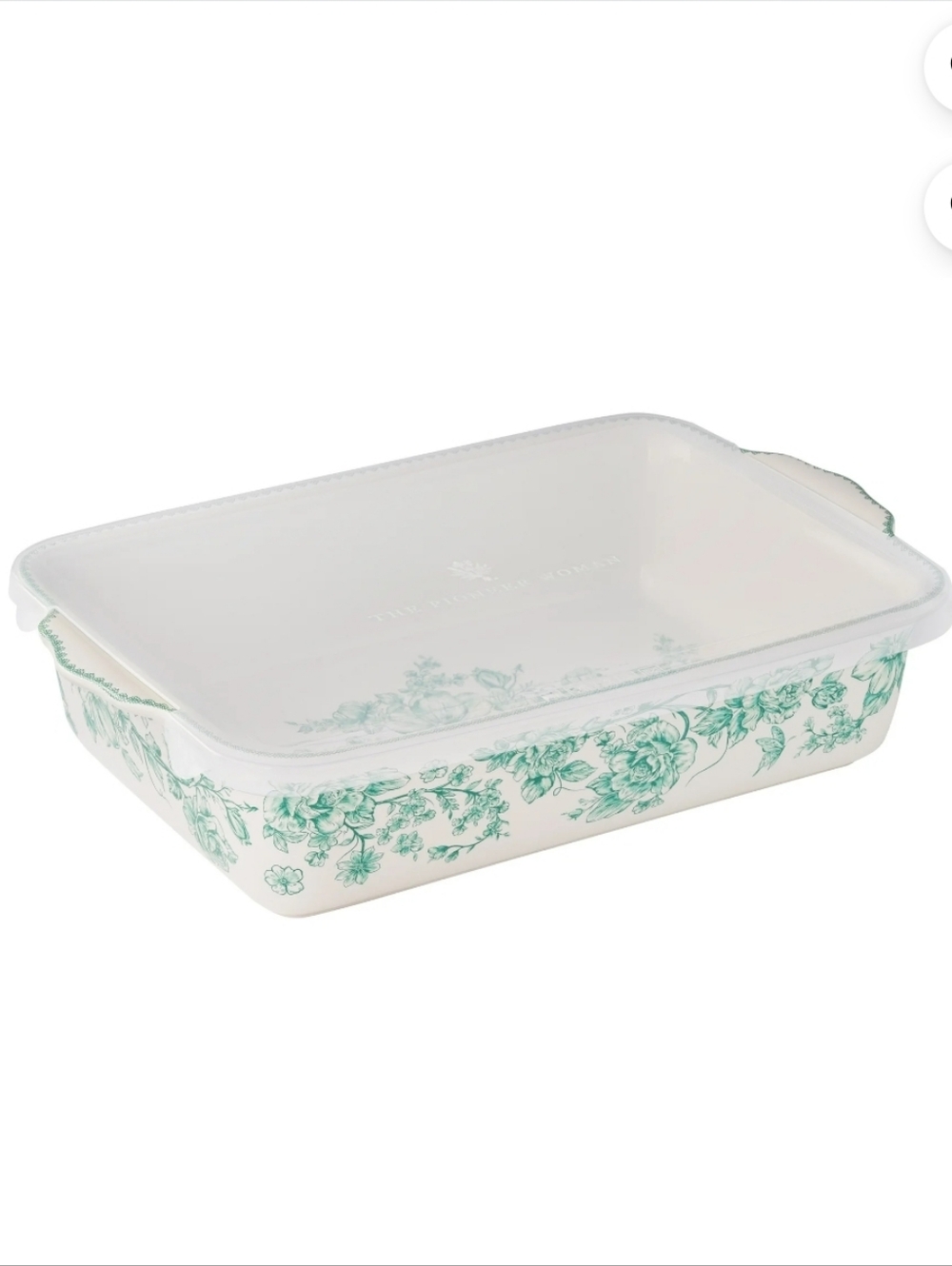 New The Pioneer Woman Agatha Green Floral Baking 9 X 13" Dish with Lid